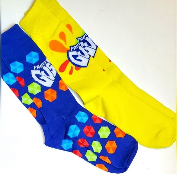 Fruit Gushers Men's Crew Socks 2 Pairs NWT Sealed Package Shoe Sizes 6-12 Fun - Picture 4 of 6